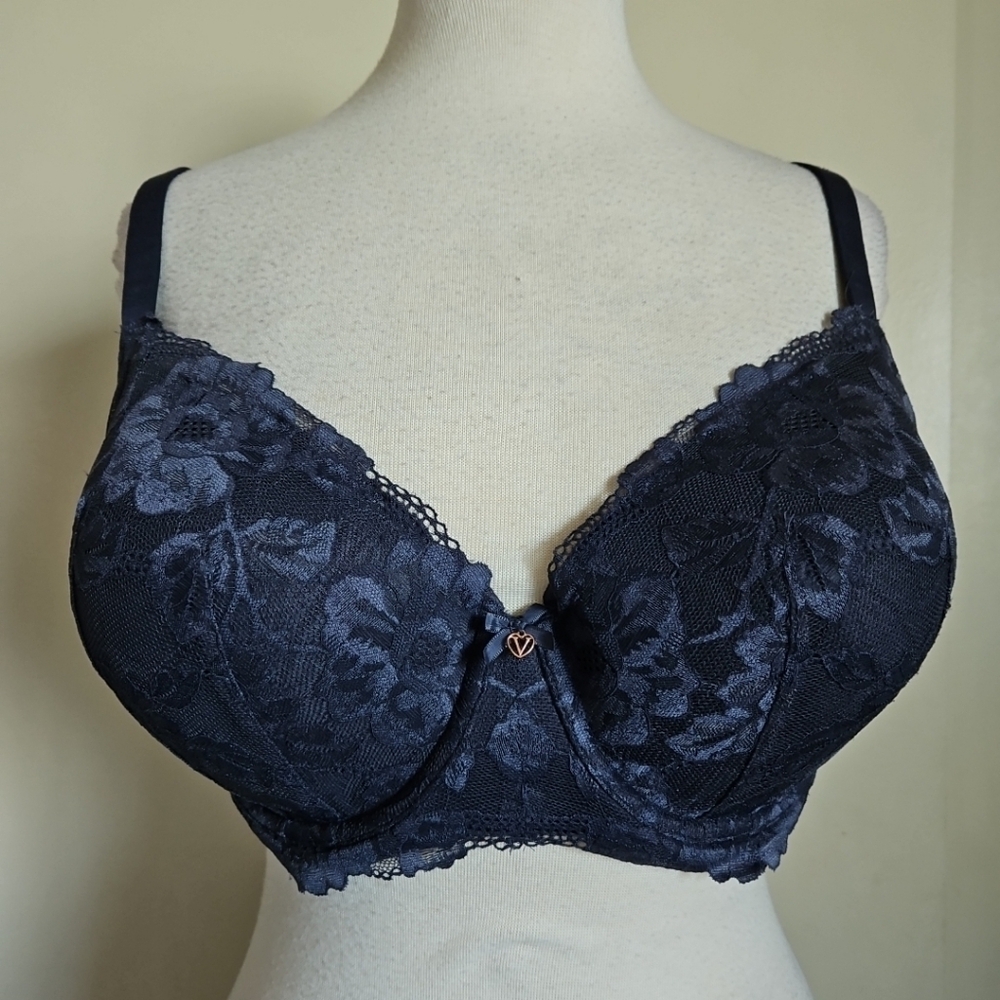 Victoria's Secret Body By Victoria Demi Lace Blue Underwired Bra 38DDD